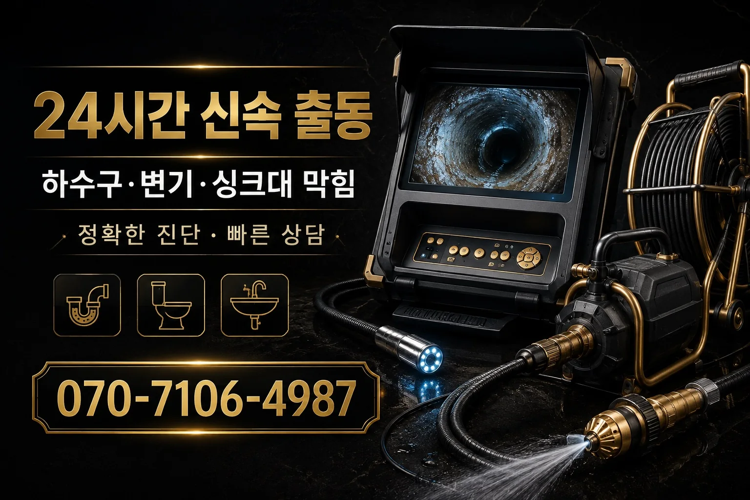 새움배관 블랙 골드 배관내시경 장비 서비스 안내